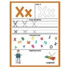 Alphabet worksheet X