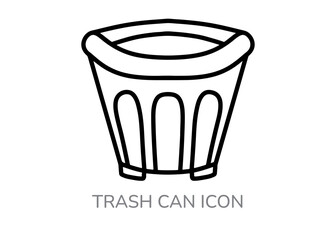 A metallic vector icon depicting a trash can for deleting or recycling waste