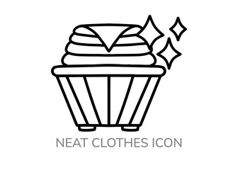 Iron logo design with water drop and neat clothes black outline