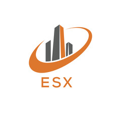 Classic Shield Logo with Stars and ESX Letters – Premium Badge or Security Brand Identity. ESX Letter Logo.
