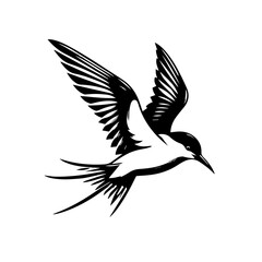 Fototapeta premium Stylized Black and White Bird in Flight 1.