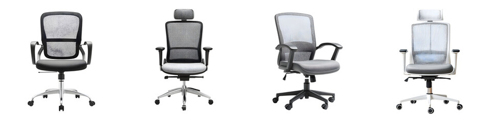 Fototapeta premium Ergonomic Chair Collection on White Background