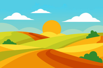 Obraz premium Rolling Hills Under Sunlit Skies