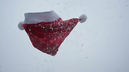 Santa's Hat in the Snow Winter Holiday Serenity - Powered by Adobe