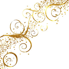 Gold swirls and glitter on black background (10)