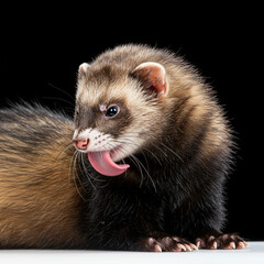 ferret on a white background