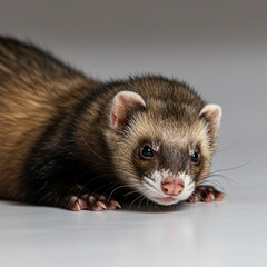 close up of a ferret