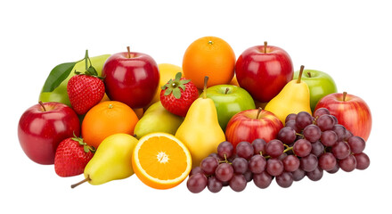 fruit collection mix of types top view on transparent background PNG file