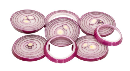 onion slices arranged food ingredient art on transparent background PNG file