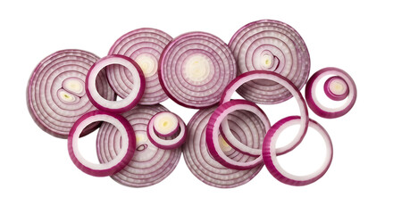 kitchen red onion flatlay collection on transparent background PNG file
