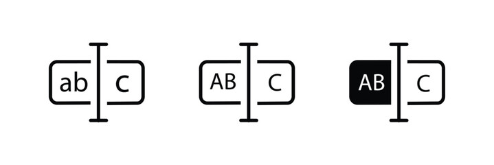 Rename icon Outline sign symbol set on white background.