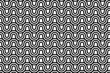 Interlocking Wave Monoline Seamless Pattern