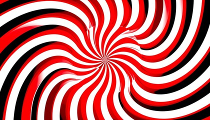 Abstract swirling pattern of red and black stripes