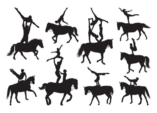 Equestrian Vaulting vector, Equestrian Vaulting clipart, Equestrian Vaulting silhouette