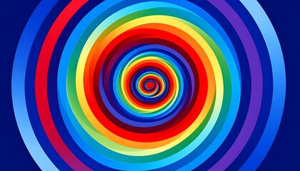 Abstract rainbow spiral design