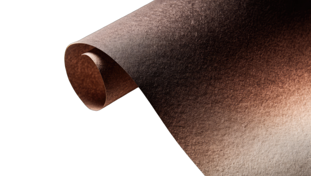 Rolled fabric sample, muted brown tones