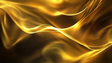 Golden flowing fabric texture with soft waves and light reflections - Powered by Adobe