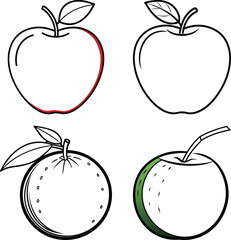 Set of Fresh Fruits, Variety of fruit arranged in squares

