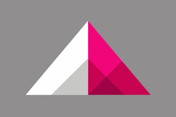 Abstract geometric triangle design with modern color palette on a neutral background