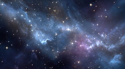 Naklejka premium galaxy starfield with glowing constellations, dark cosmic wallpaper