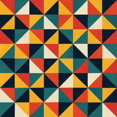Obraz premium Geometric pattern of triangles in a dynamic and colorful arrangement