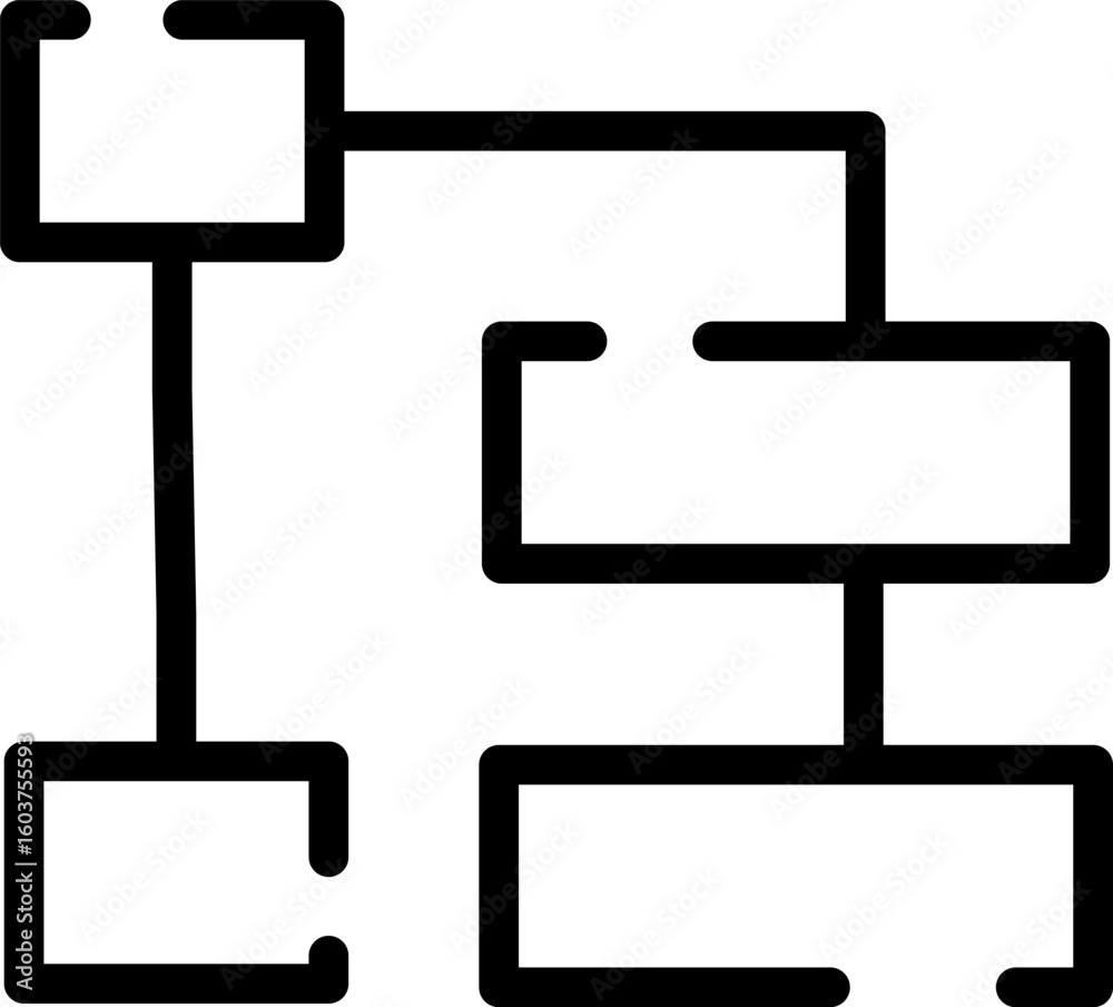 Aufkleber simplistic structure outline icon representing a flowchart or diagram for process workflow