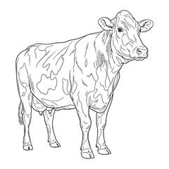 Gentle Giant True Identity Phase - Cow vector - Cow Line art - Cow Drawing - Vector Lineart of Cow - cow icon - outline of cow

