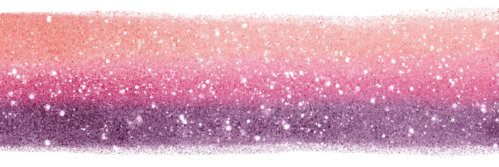 Gradient glitter horizontal bar.  Soft, pastel shades of pink, orange, and purple blend from top to bottom, speckled with tiny white glitter.  Framed by a simple, thin black border