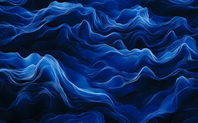 Obraz premium Abstract Deep Blue Wave Patterns