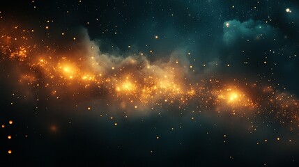 Fototapeta premium Striking cosmic nebula with brilliant orange highlights.