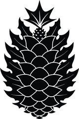 Christmas pinecone silhouette vector art graphic design