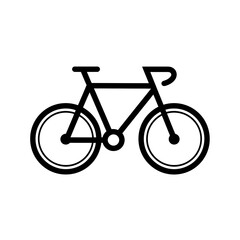 Fototapeta premium Black silhouette of a bicycle with classic drop handlebars and visible frame details, concept for ecological transport, healthy lifestyle and urban mobility.