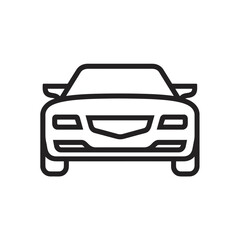 Obraz premium Front view of a modern car line art vector illustration, concept for vehicle design, automotive industry and transportation services