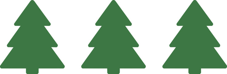 Christmas tree set vector art illustration