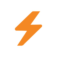 Simple Orange Lightning Bolt Icon