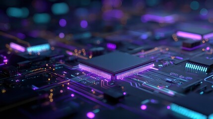 Futuristic circuit board with glowing components (1)