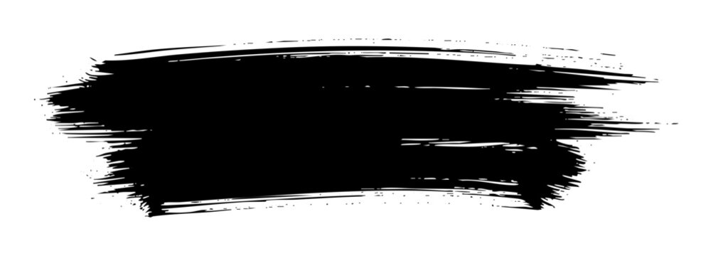 Black ink brush stroke zigzag vector design element for grunge texture background and artistic illustration use