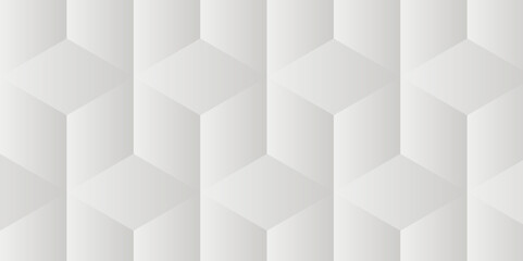 Obraz premium Seamless cube hexagon pattern Abstract geometric with template design. White and gray technology ornament. Vector geometrical cubic waves seamless texture. 