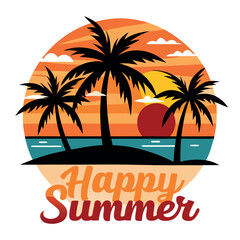 Naklejka premium Summer vibes vector illustration.