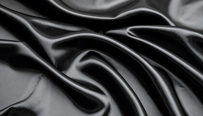 Obraz premium Close-up of luxurious black silk fabric