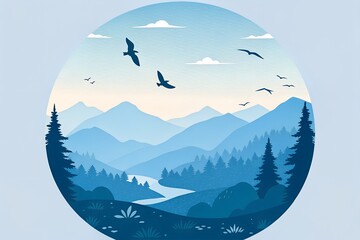 vector illustration of a mountain landscape