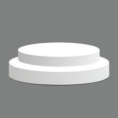 white podium on white background