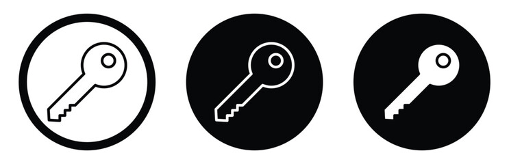 Key Icon Set – Lock, Access, Login, Password, and Security Symbols in Flat Vector Style, vector illustration.