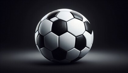 Naklejka premium Soccer ball, black and white hexagon, aggressive background.