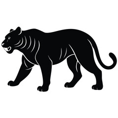 Obraz premium Majestic black panther silhouette in dynamic stance