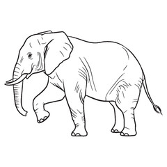 Powerful Elephant Resilience Capacity - Elephant vector - Elephant Line art - Elephant Drawing - Vector Lineart of Elephant - elephant icon - outline of elephant

