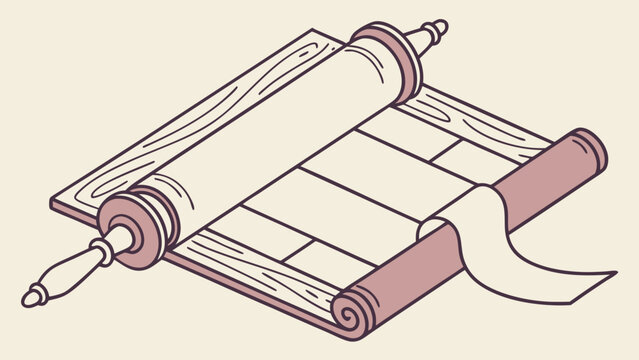scroll on wooden board, isometric style clip art preview