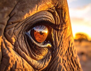 Elephant Eye with Reflected Landscape