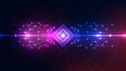 Futuristic Symmetric AI Circuit – Data Transfer Core and Neural Connection