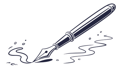 Ink Flowing from a Fountain Pen Vector Illustration for Writers Artists and Creative Professionals